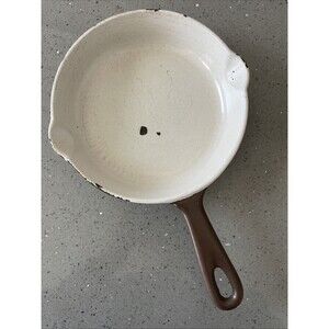 Vintage Le Creuset Made in France #16 Brown Cast Iron 6 1/2 Skillet Fry Pan READ